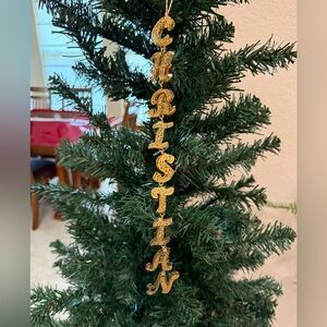 Danbury Mint Gold Filigree Customized Name Christmas Ornament Christian